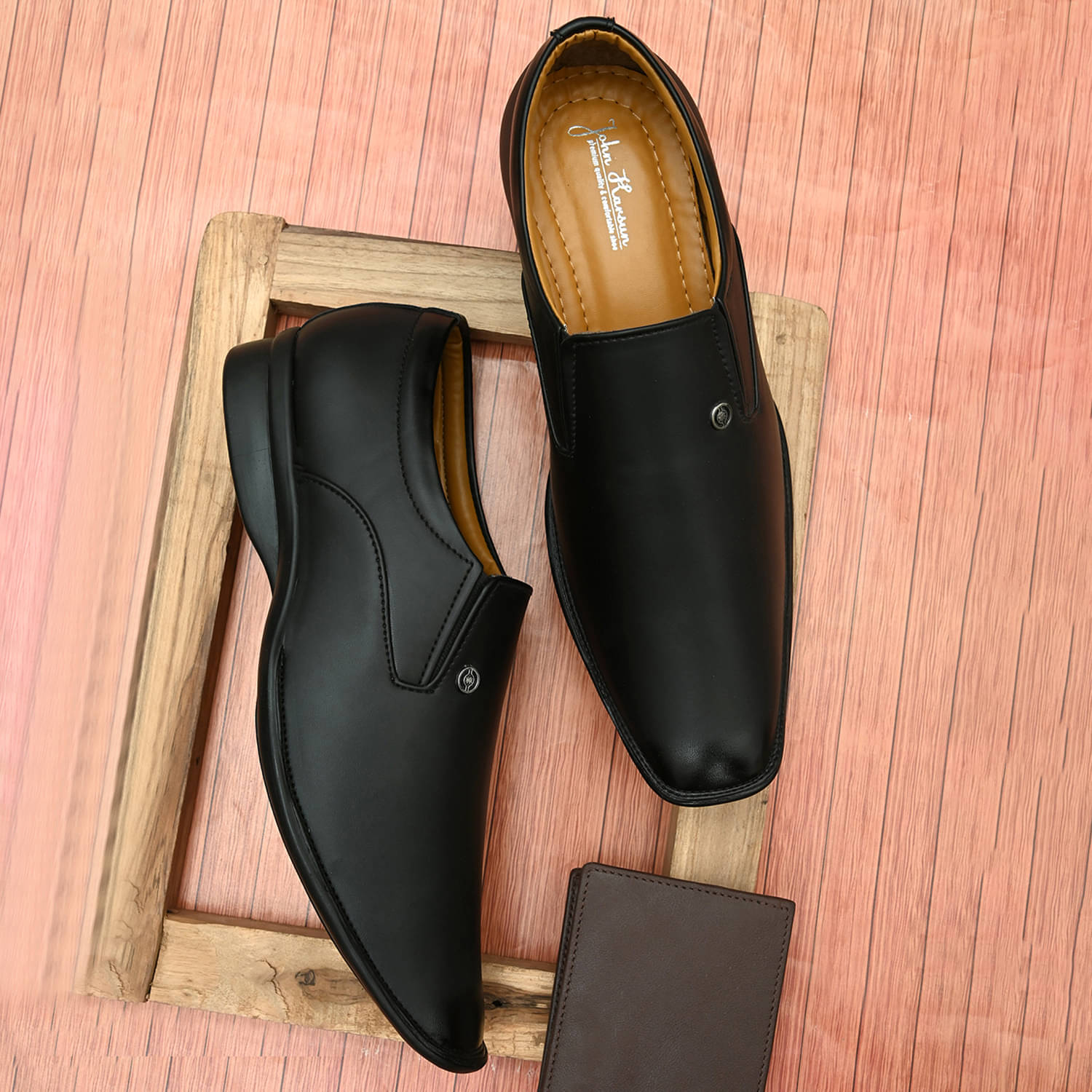 John Karsun Black Men's Slip On Formal Shoes John Karsun Black Men's Slip On Formal Shoes