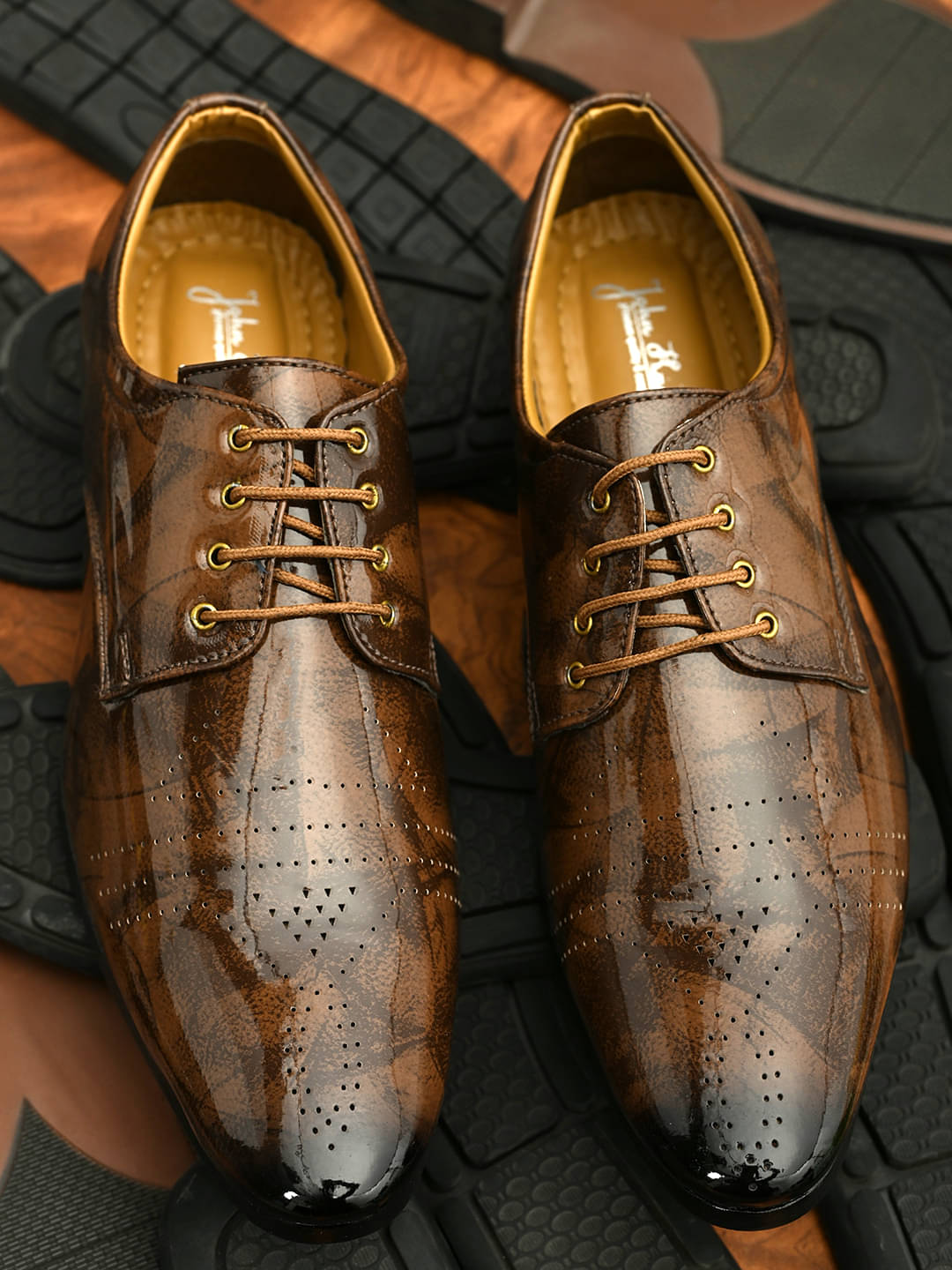     			John Karsun Brown Men's Derby Formal Shoes
