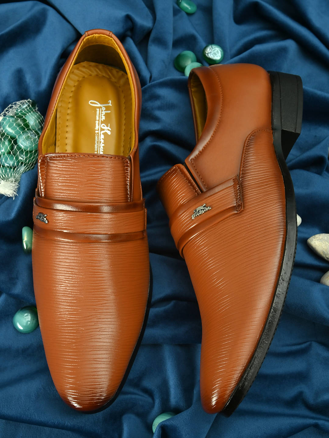 John Karsun Tan Men's Slip On Formal Shoes John Karsun Tan Men's Slip On Formal Shoes