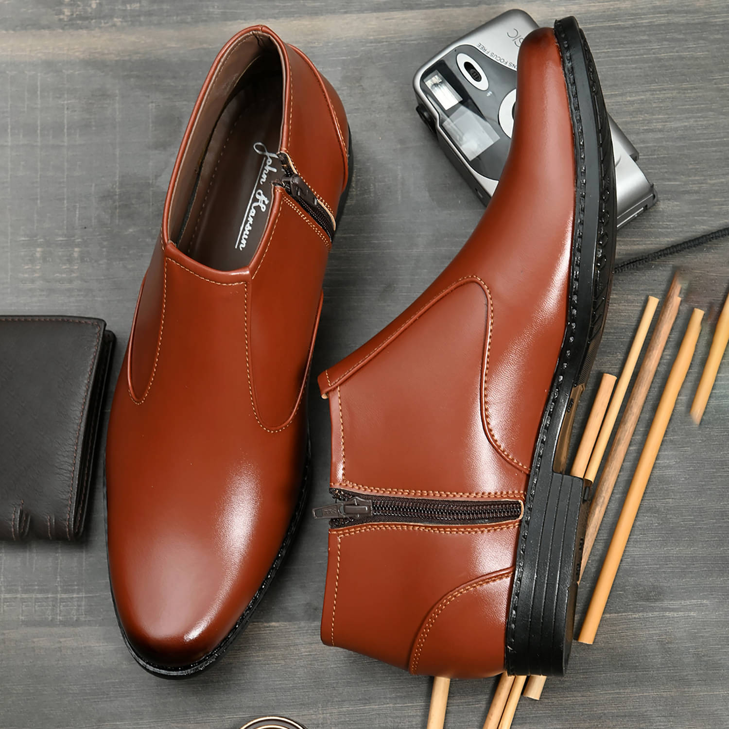 John Karsun Tan Men's Slip On Formal Shoes John Karsun Tan Men's Slip On Formal Shoes