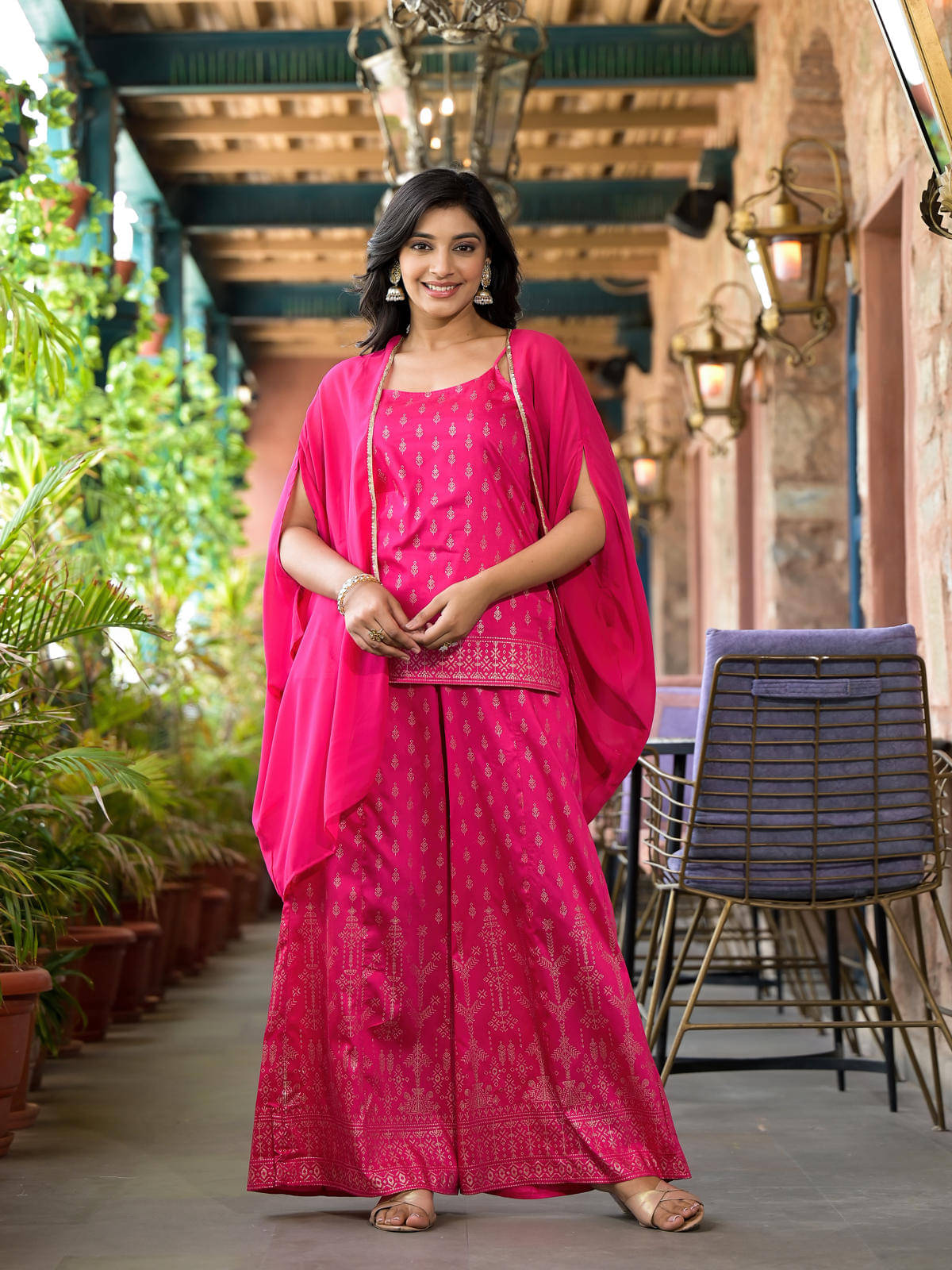 Juniper Women Georgette Printed Straight Kurti With Pants ( Pink ) Juniper Women Georgette Printed Straight Kurti With Pants ( Pink )