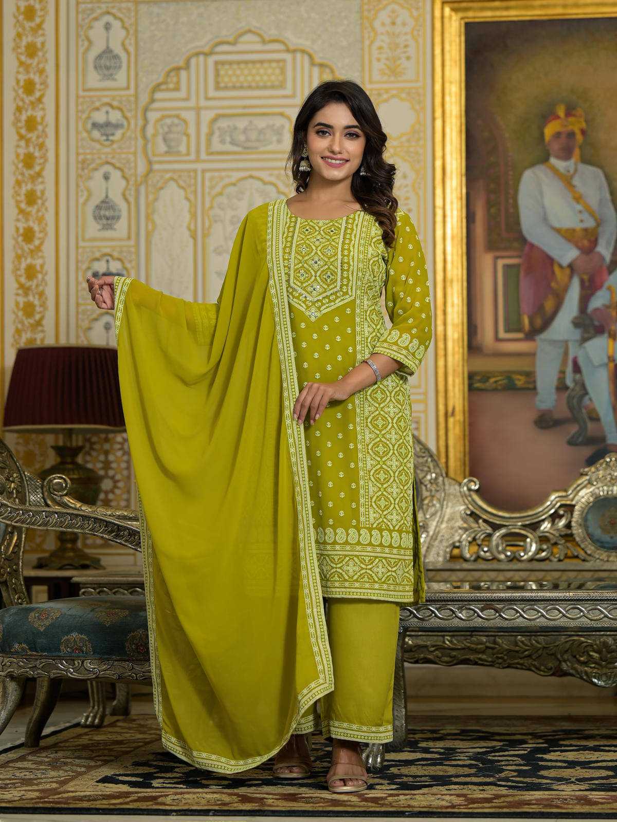 Juniper Georgette Solid Kurti With Pants Women's Stitched Salwar Suit - Green ( Pack of 3 ) Juniper Georgette Solid Kurti With Pants Women's Stitched Salwar Suit - Green ( Pack of 3 )