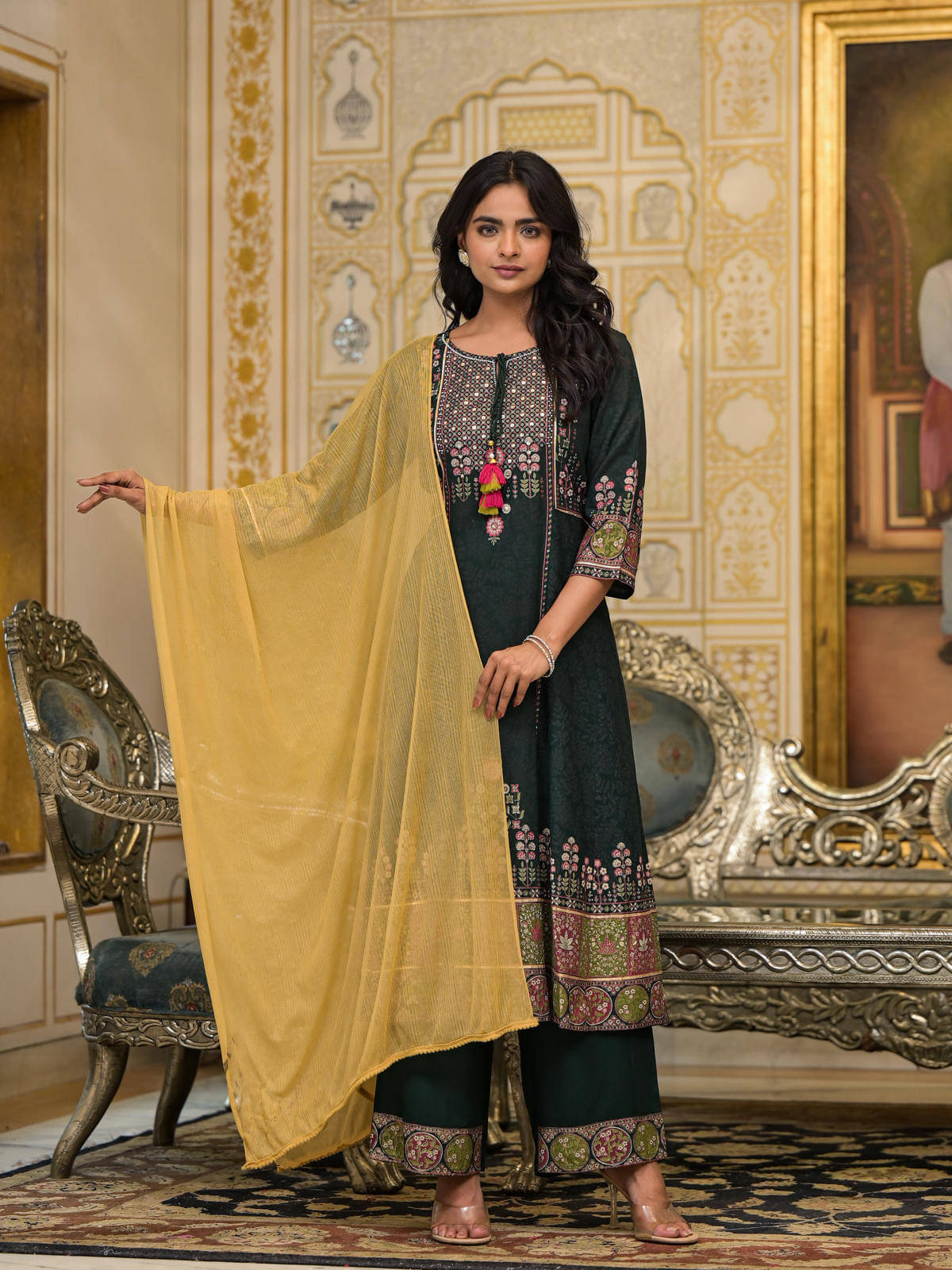 Juniper Rayon Printed Kurti With Pants Women's Stitched Salwar Suit - Green ( Pack of 3 ) Juniper Rayon Printed Kurti With Pants Women's Stitched Salwar Suit - Green ( Pack of 3 )
