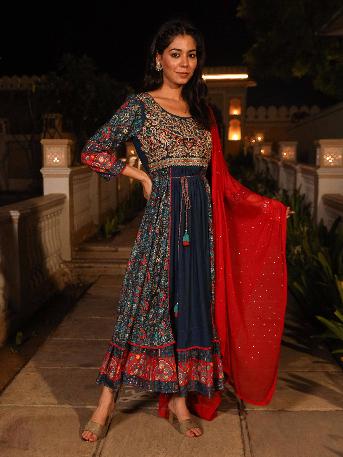 Juniper Viscose Printed Kurti With Pants Women's Stitched Salwar Suit - Blue ( Pack of 3 ) Juniper Viscose Printed Kurti With Pants Women's Stitched Salwar Suit - Blue ( Pack of 3 )