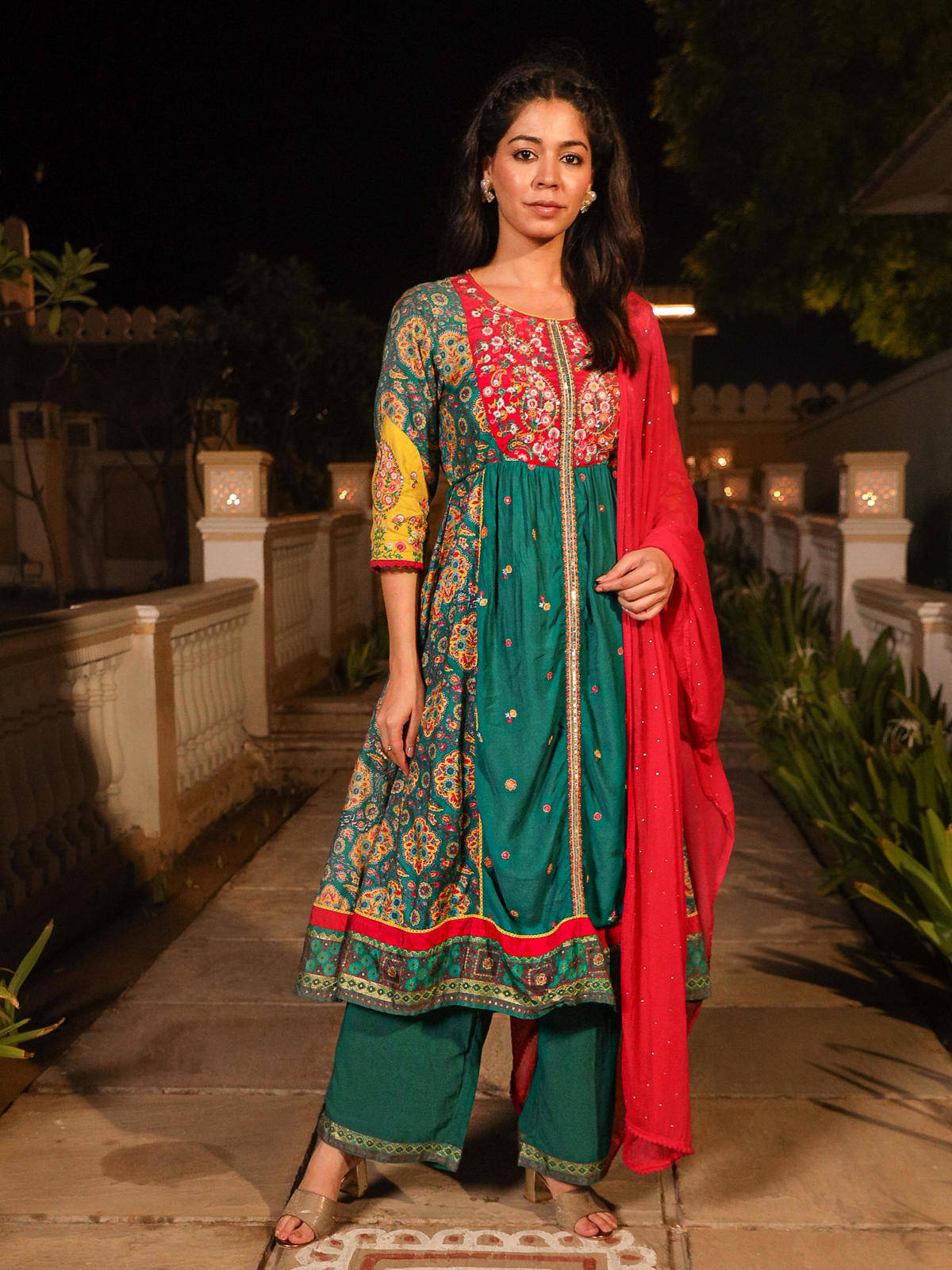 Juniper Viscose Printed Kurti With Pants Women's Stitched Salwar Suit - Teal ( Pack of 3 ) Juniper Viscose Printed Kurti With Pants Women's Stitched Salwar Suit - Teal ( Pack of 3 )