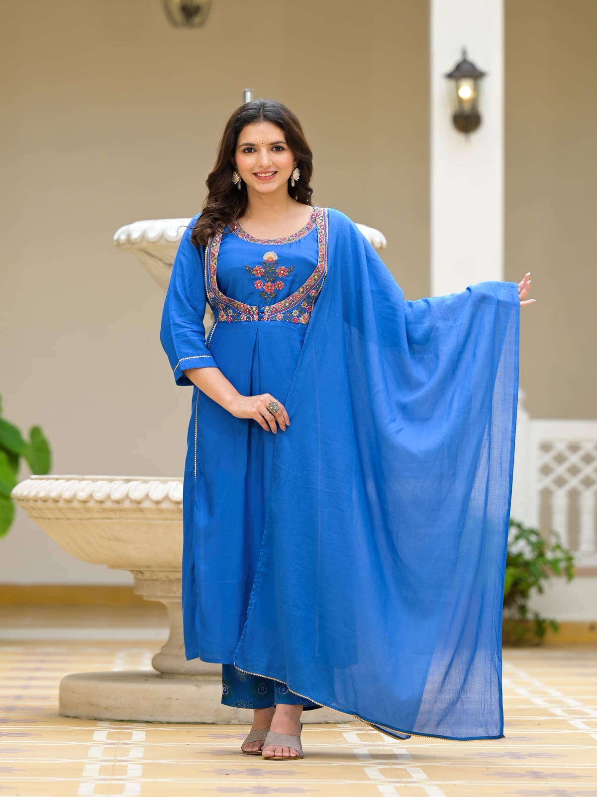 Juniper Viscose Solid Kurti With Pants Women's Stitched Salwar Suit - Blue ( Pack of 3 ) Juniper Viscose Solid Kurti With Pants Women's Stitched Salwar Suit - Blue ( Pack of 3 )