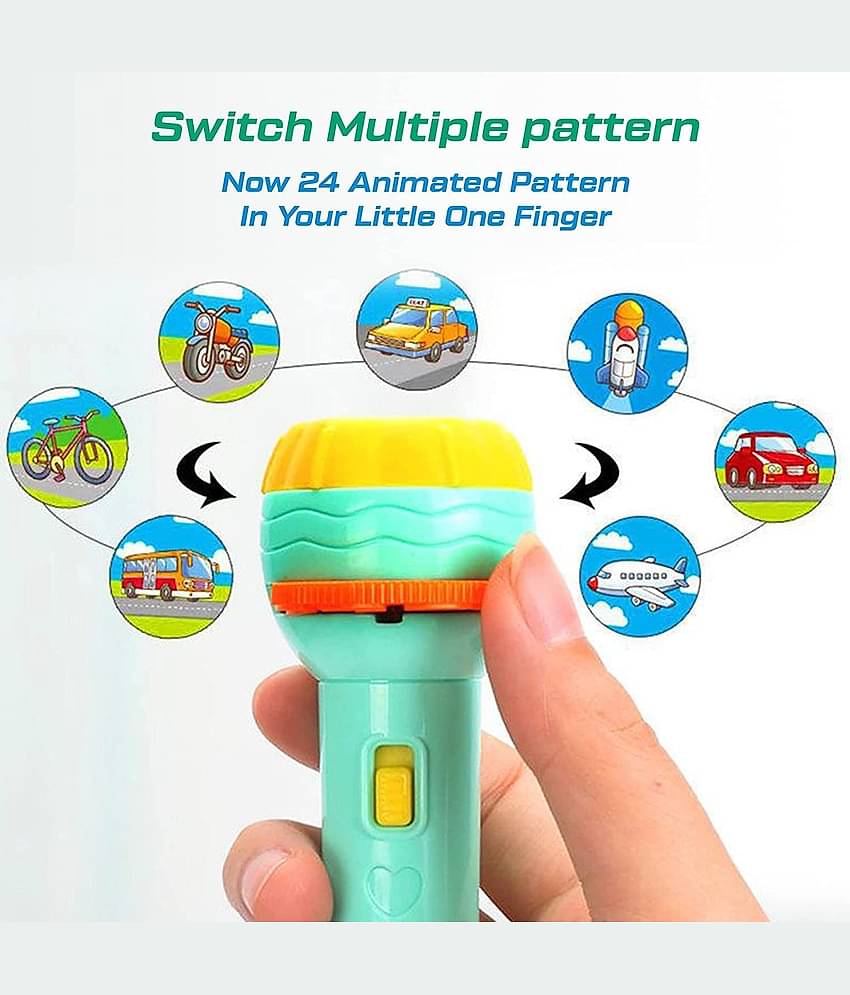 Kidsaholic Toy Torch with 3 slides 24 patterns Mini Projector Torch Toy Slide Flashlight Projector torch for kids Projection Light