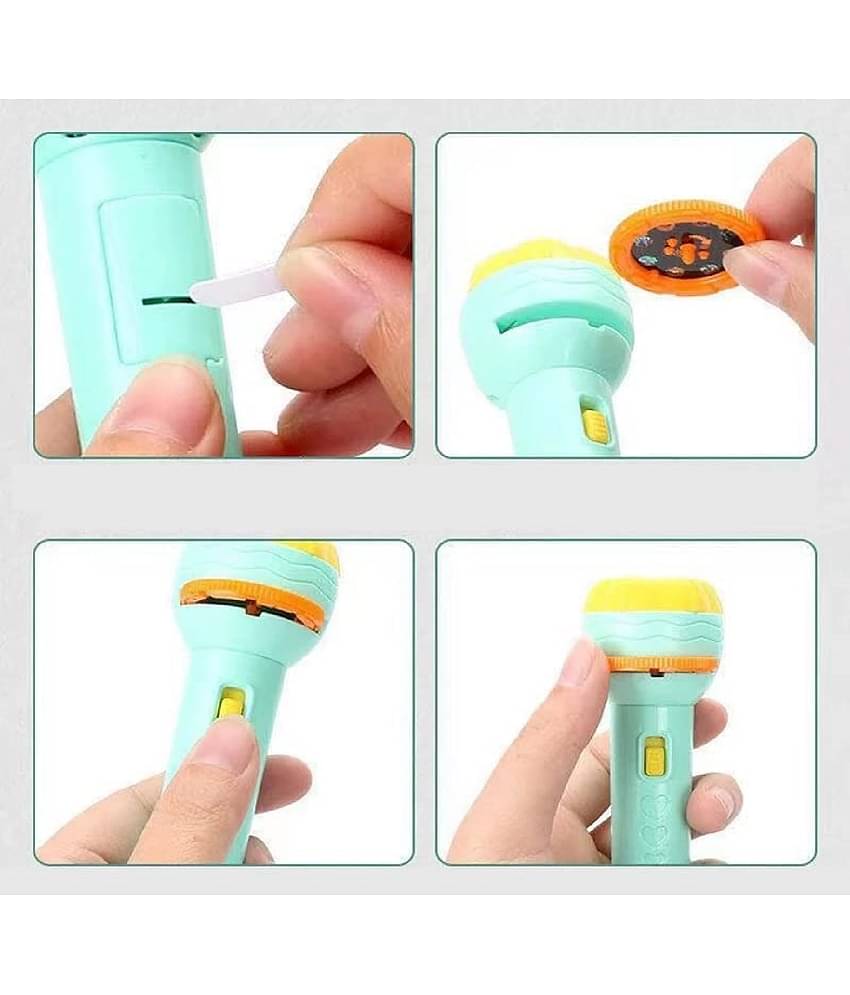 Kidsaholic Toy Torch with 3 slides 24 patterns Mini Projector Torch Toy Slide Flashlight Projector torch for kids Projection Light