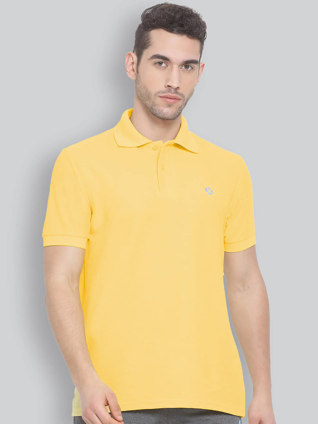 Lux Nitro Pack of 1 Cotton Blend Regular Fit Solid Half Sleeves Men's Polo T Shirt ( Yellow ) Lux Nitro Pack of 1 Cotton Blend Regular Fit Solid Half Sleeves Men's Polo T Shirt ( Yellow )