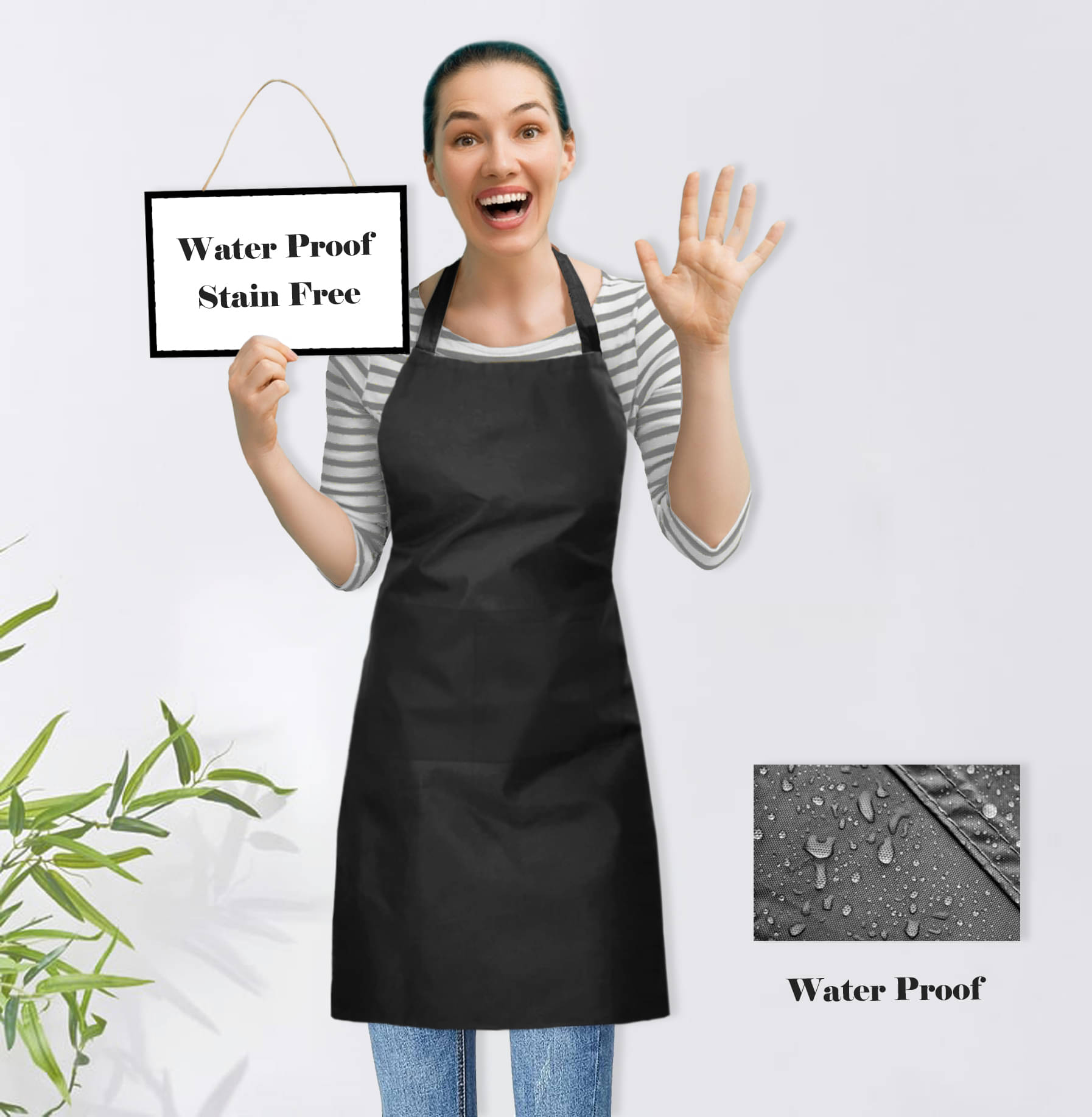     			Oasis Hometex Polyester Solid Kitchen Apron with 1 Center Pocket ( Pack of 1 )