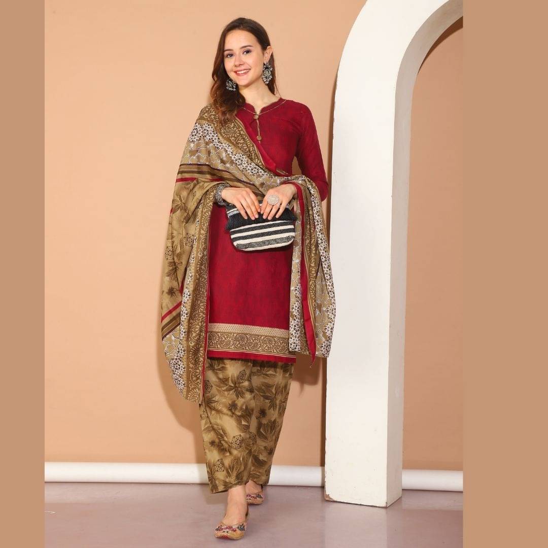 Rajnandini Women Cotton Blend Printed Straight Kurti With Patiala Salwar ( Purple ) Rajnandini Women Cotton Blend Printed Straight Kurti With Patiala Salwar ( Purple )