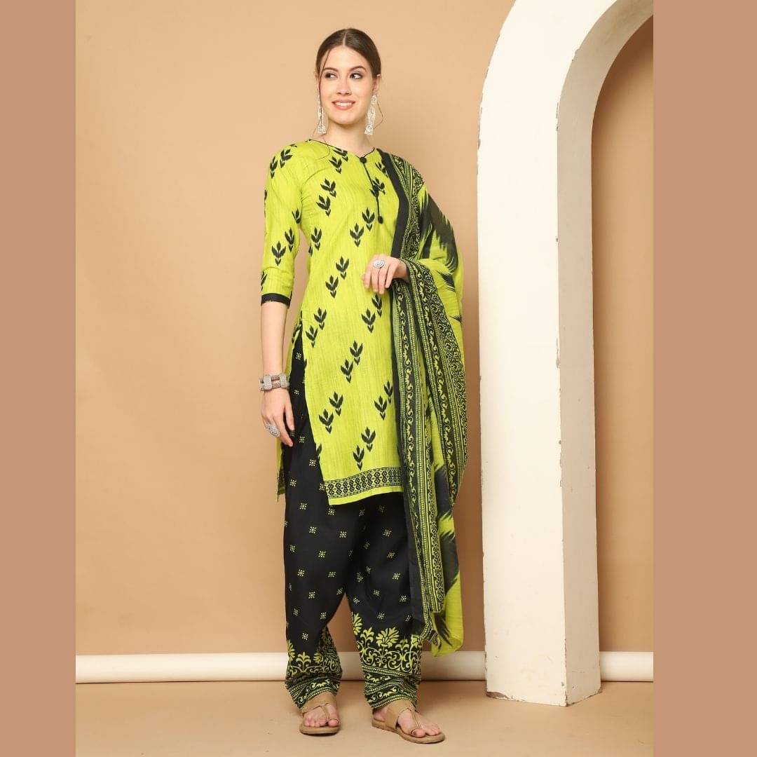 Rajnandini Women Cotton Blend Printed Straight Kurti With Patiala Salwar ( Yellow ) Rajnandini Women Cotton Blend Printed Straight Kurti With Patiala Salwar ( Yellow )