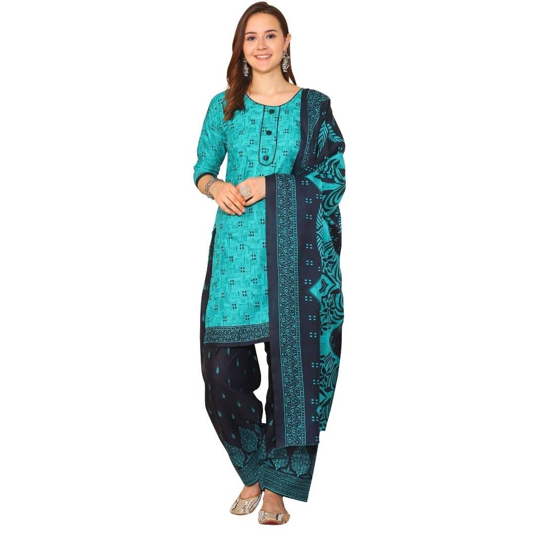 Rajnandini Women Cotton Blend Printed Straight Kurti With Patiala Salwar ( Green ) Rajnandini Women Cotton Blend Printed Straight Kurti With Patiala Salwar ( Green )