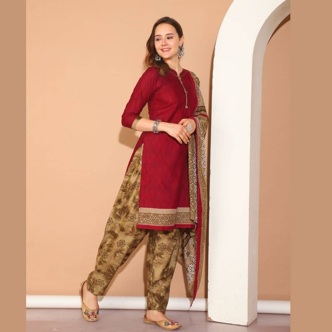 Rajnandini Women Cotton Blend Printed Straight Kurti With Patiala Salwar ( Purple ) Rajnandini Women Cotton Blend Printed Straight Kurti With Patiala Salwar ( Purple )