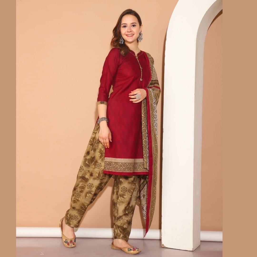 Rajnandini Women Cotton Blend Printed Straight Kurti With Patiala Salwar ( Purple ) Rajnandini Women Cotton Blend Printed Straight Kurti With Patiala Salwar ( Purple )