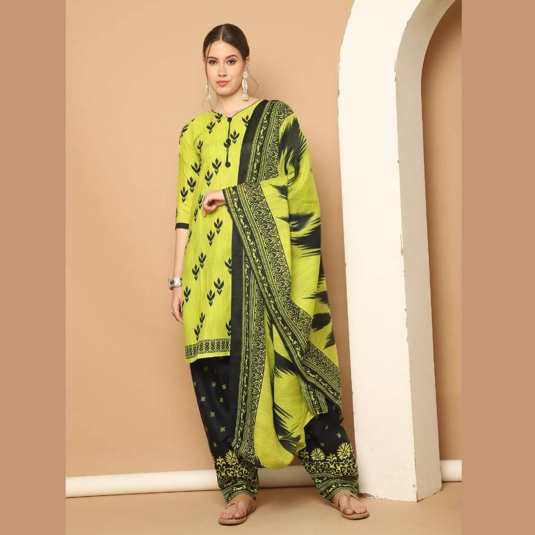 Rajnandini Women Cotton Blend Printed Straight Kurti With Patiala Salwar ( Yellow ) Rajnandini Women Cotton Blend Printed Straight Kurti With Patiala Salwar ( Yellow )