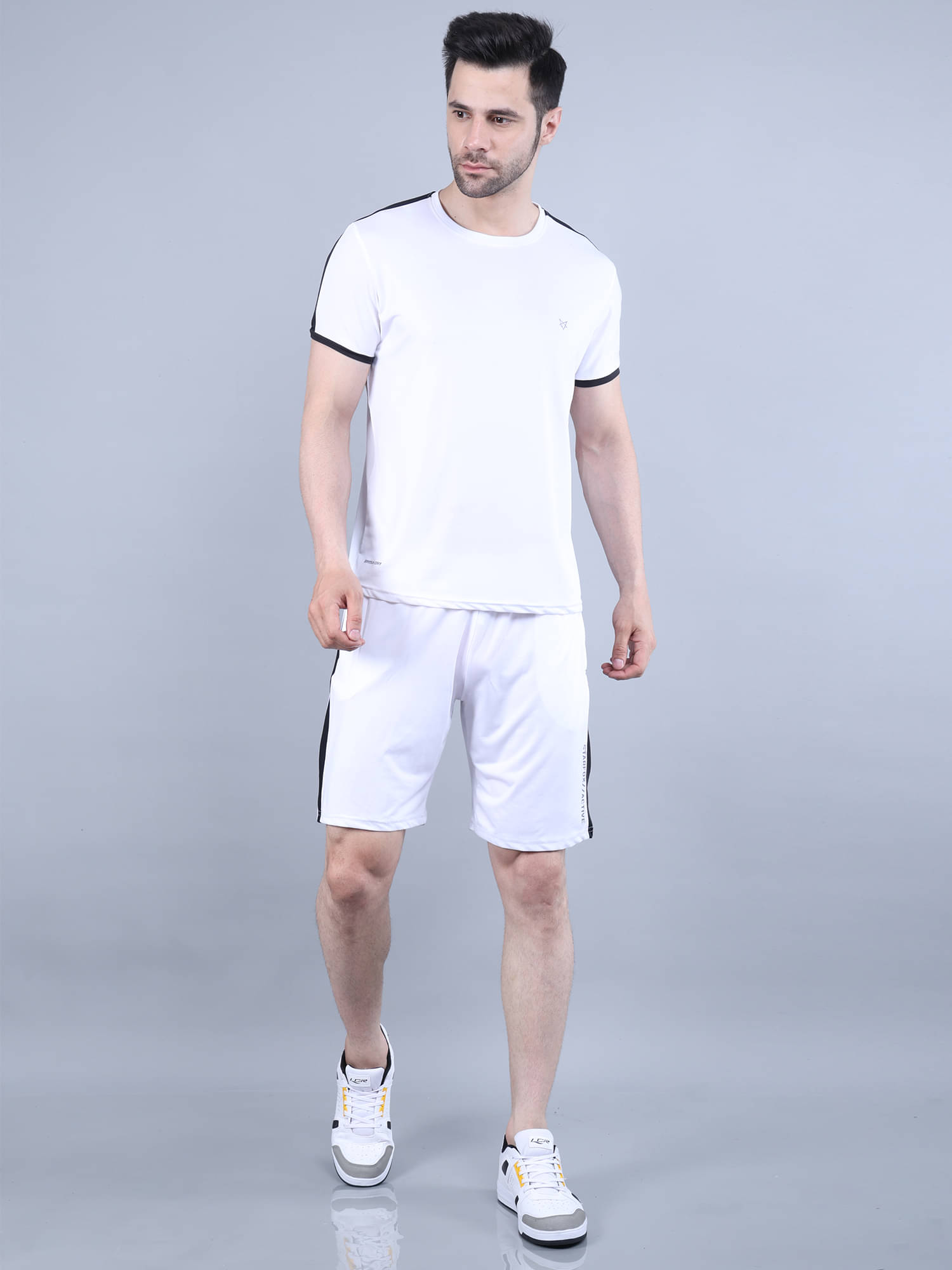     			STARFOX Men's T-shirt With Shorts Co-Ords Set ( Pack of 1 , White )