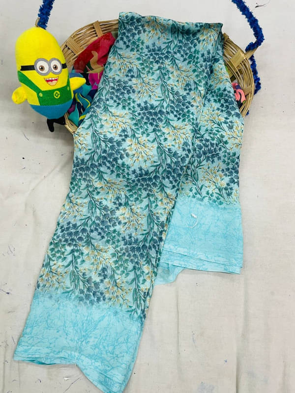 Sanjana Silks Georgette Printed Saree With Unstitched Blouse Piece ( SkyBlue ) Sanjana Silks Georgette Printed Saree With Unstitched Blouse Piece ( SkyBlue )