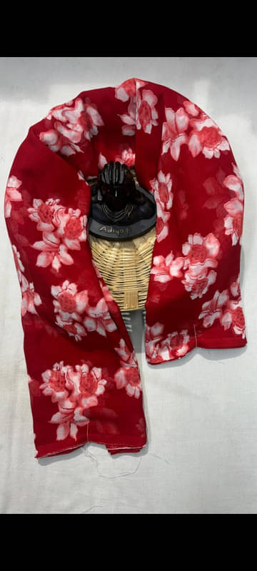 Sanjana Silks Georgette Printed Saree With Unstitched Blouse Piece ( Red ) Sanjana Silks Georgette Printed Saree With Unstitched Blouse Piece ( Red )