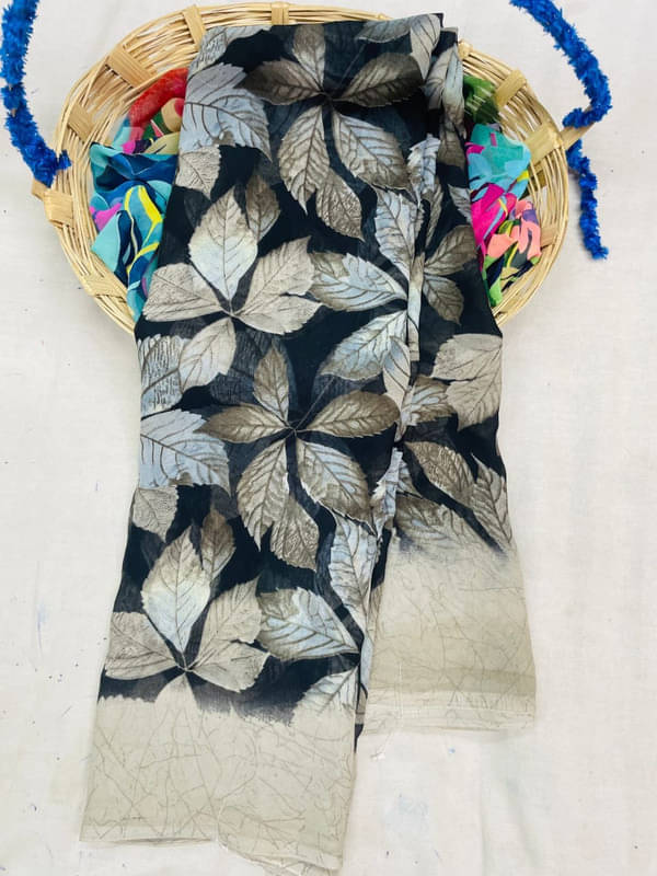     			Sitanjali Georgette Printed Saree With Unstitched Blouse Piece ( Grey )
