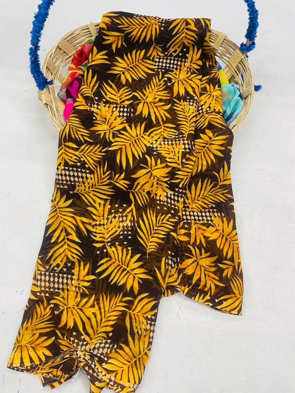 Sitanjali Georgette Printed Saree With Unstitched Blouse Piece ( Yellow ) Sitanjali Georgette Printed Saree With Unstitched Blouse Piece ( Yellow )