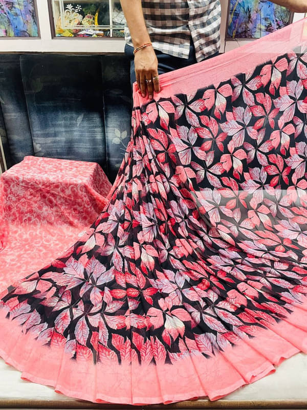 Sitanjali Lifestyle Georgette Printed Saree With Unstitched Blouse Piece ( Pink ) Sitanjali Lifestyle Georgette Printed Saree With Unstitched Blouse Piece ( Pink )
