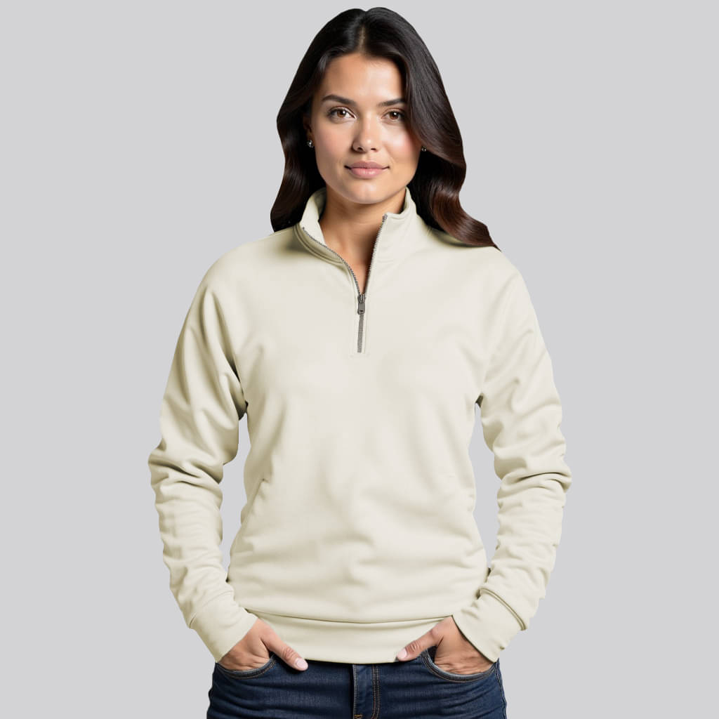     			fashion and youth Fleece Women's Zippered Sweatshirt ( White )
