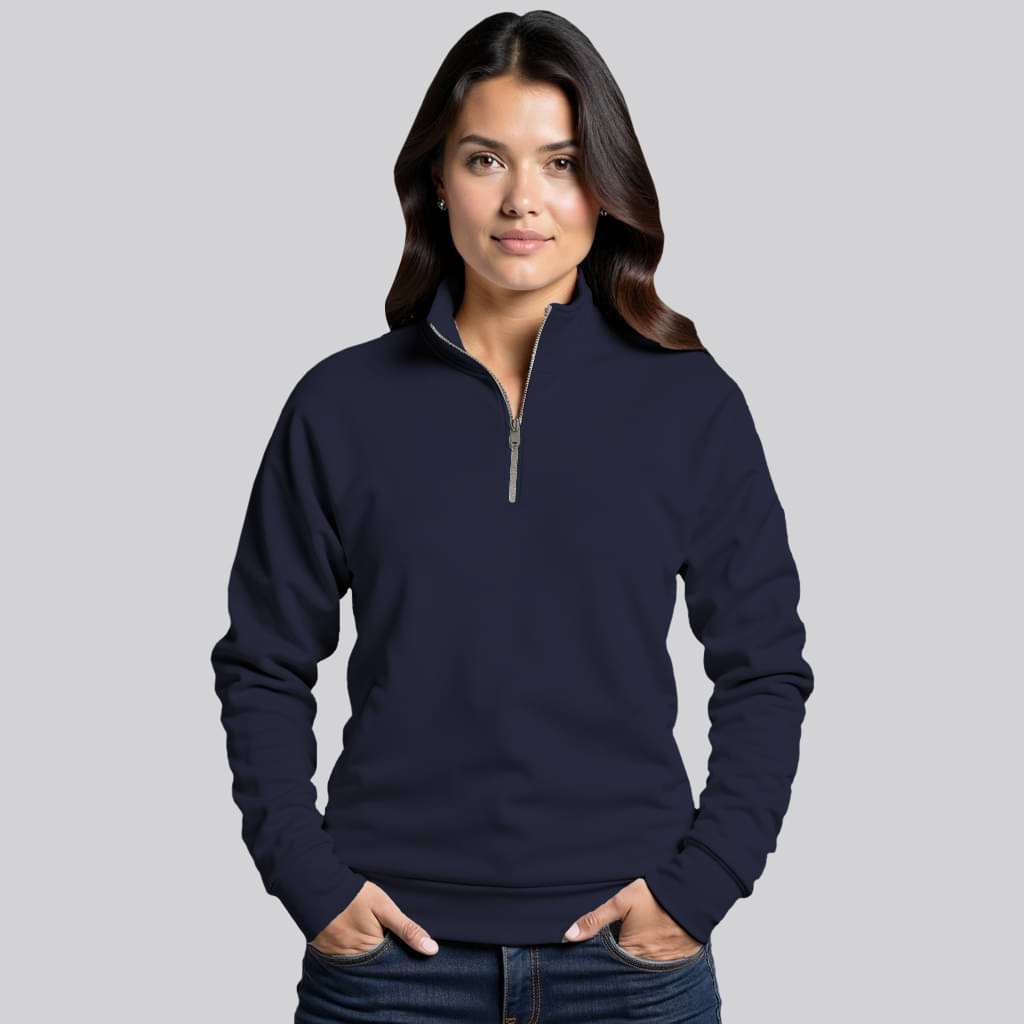     			fashion and youth Fleece Women's Zippered Sweatshirt ( Navy )