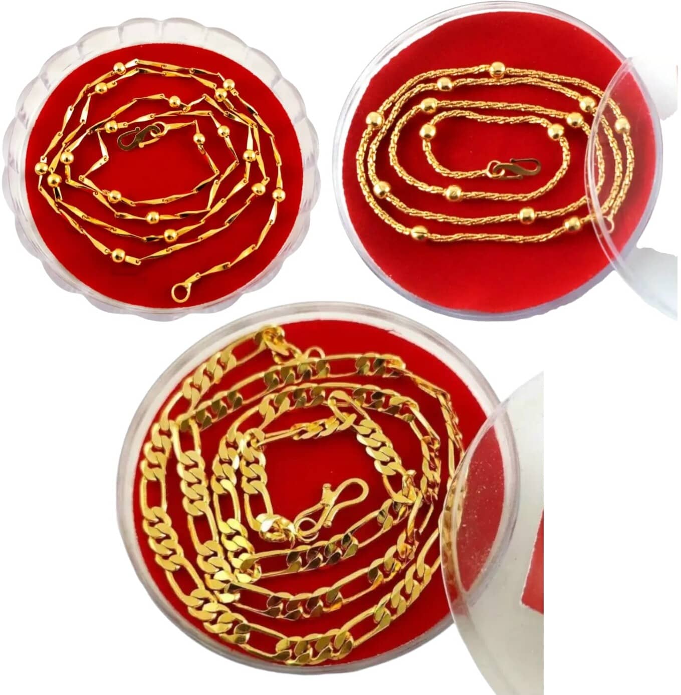 AKLINA Gold Plated Chain ( Set of 3 )
