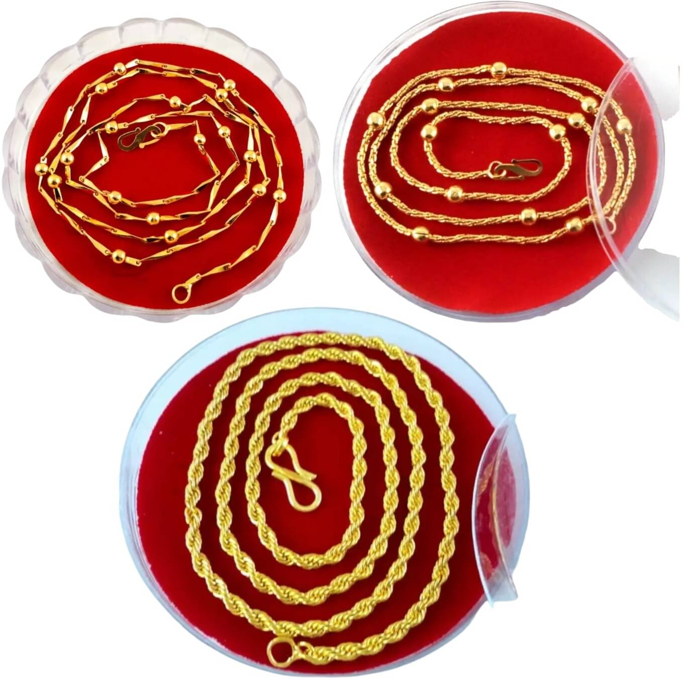 Charms Gold Plated Chain ( Set of 3 ) Charms Gold Plated Chain ( Set of 3 )