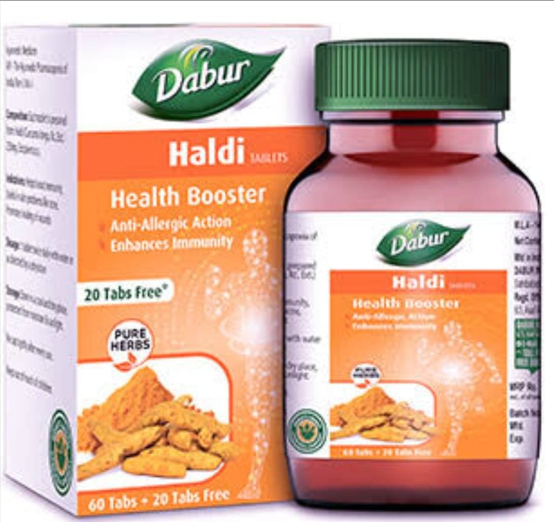     			Dabur DABUR HALDI TABLETS  60+20 TABS ( PACK OF 3)