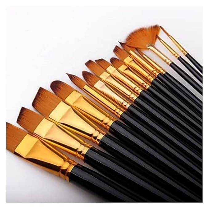     			Eclet Craft Painting Brushes Set of 12 Professional Round Pointed Tip Nylon Hair Artist Acrylic Paint Brush for Acrylic/Watercolor/Oil Painting.17