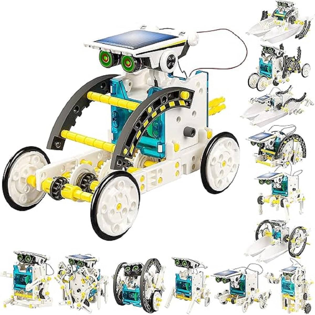     			FEDIFU  13-in-1 Solar Educational Robot Kit Toys - Powered by The Solar Energy - Building Kit DIY Assembly Battery Operated Robotic Set - for Kids, Children & Girls