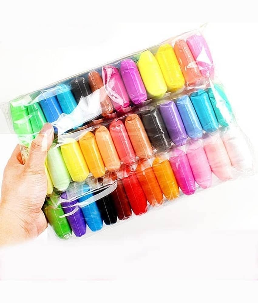 Freedy (Pack of 12) Air Dry Clay, Colorful Children Soft Clay, Creative Art Crafts, Gifts for Kids-Multi Color. Non-Toxic Modeling Magic Fluffy Foam Bouncing Clay Putty Kit for Kids with Tools - Stationery | Buy online on ZillyBuy