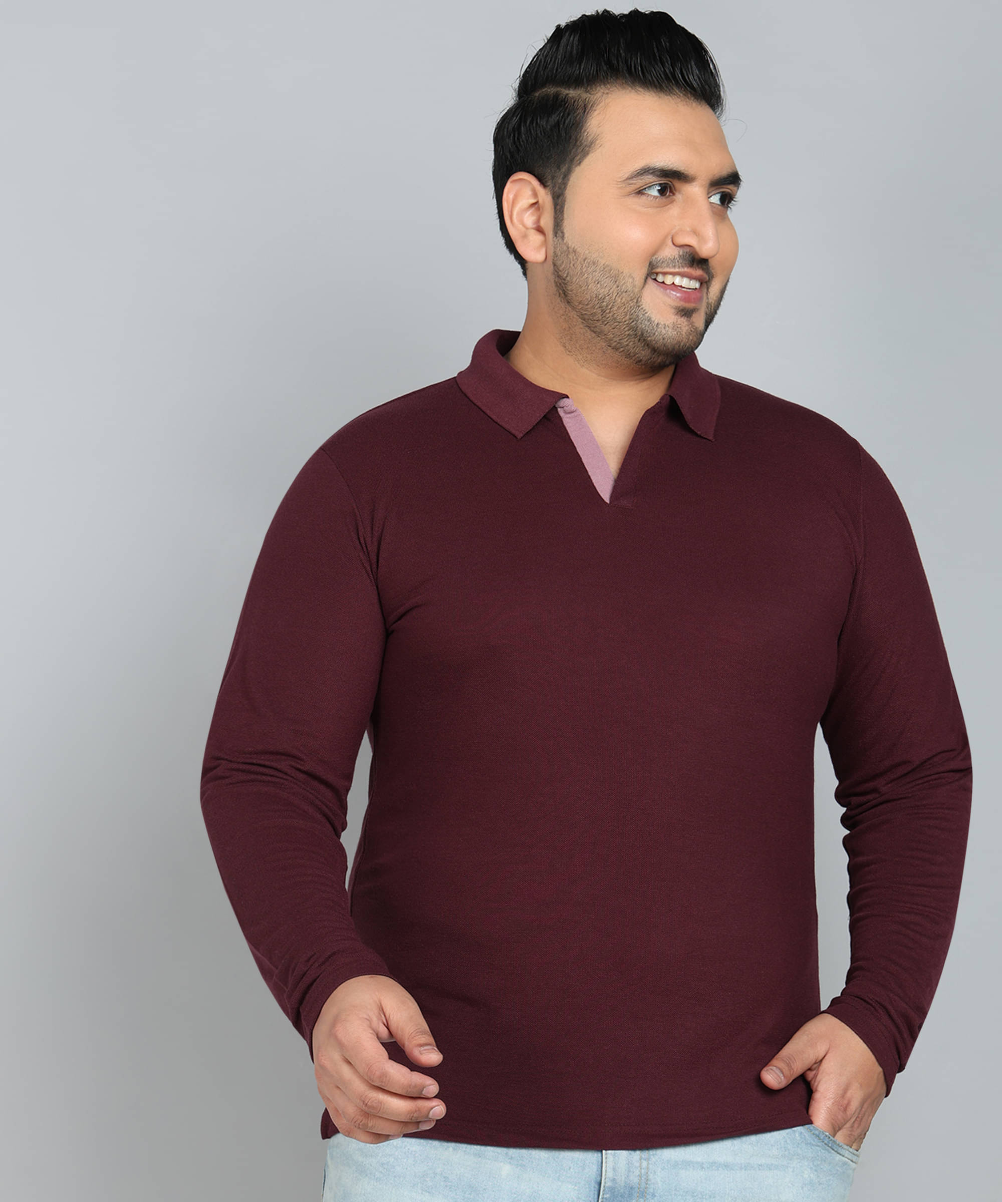INKKR Cotton Blend Regular Fit Solid Full Sleeves Men's Polo T Shirt - Maroon ( Pack of 1 ) INKKR Cotton Blend Regular Fit Solid Full Sleeves Men's Polo T Shirt - Maroon ( Pack of 1 )