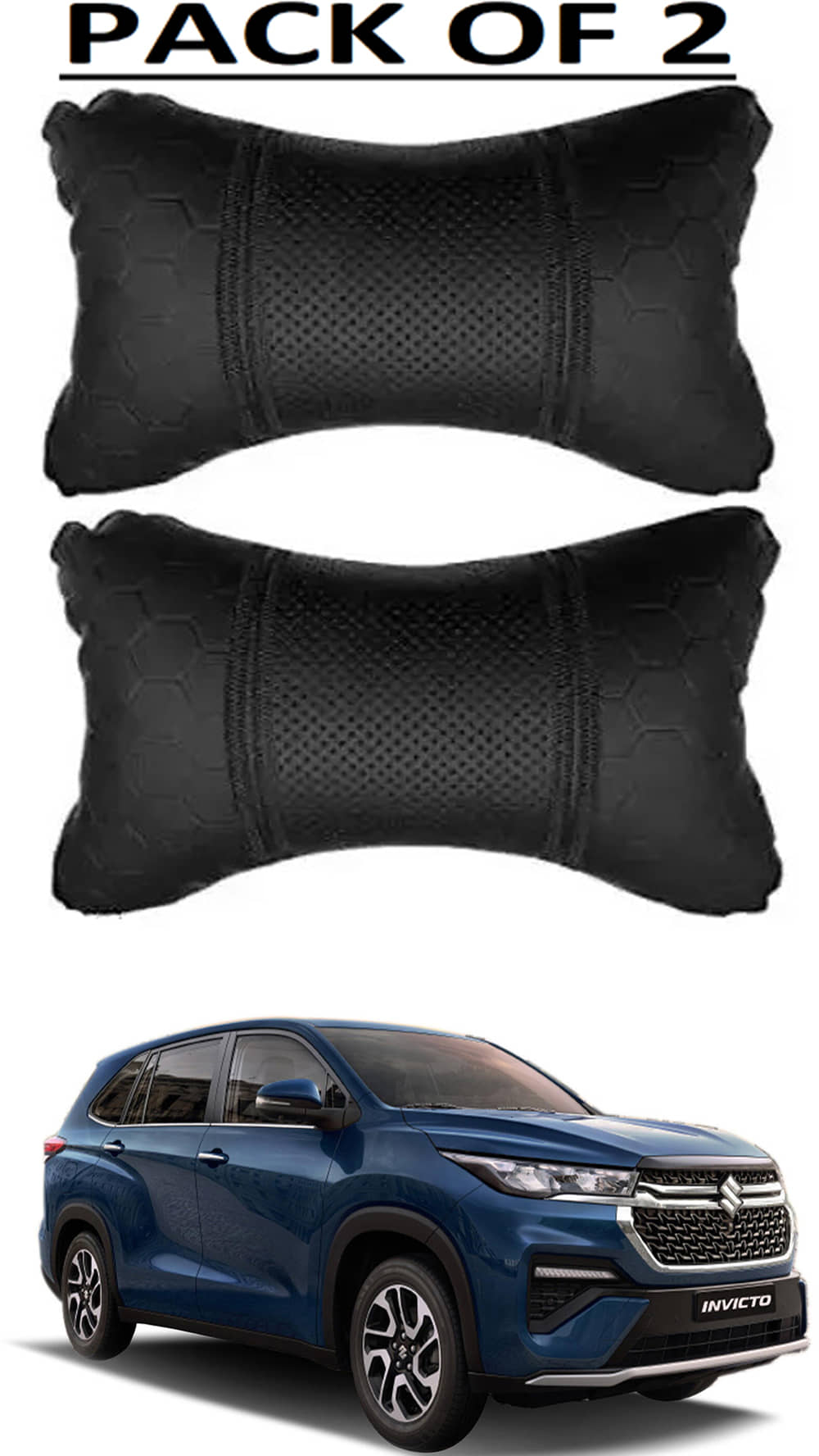 JVG Neck Cushions Set of 2 Black