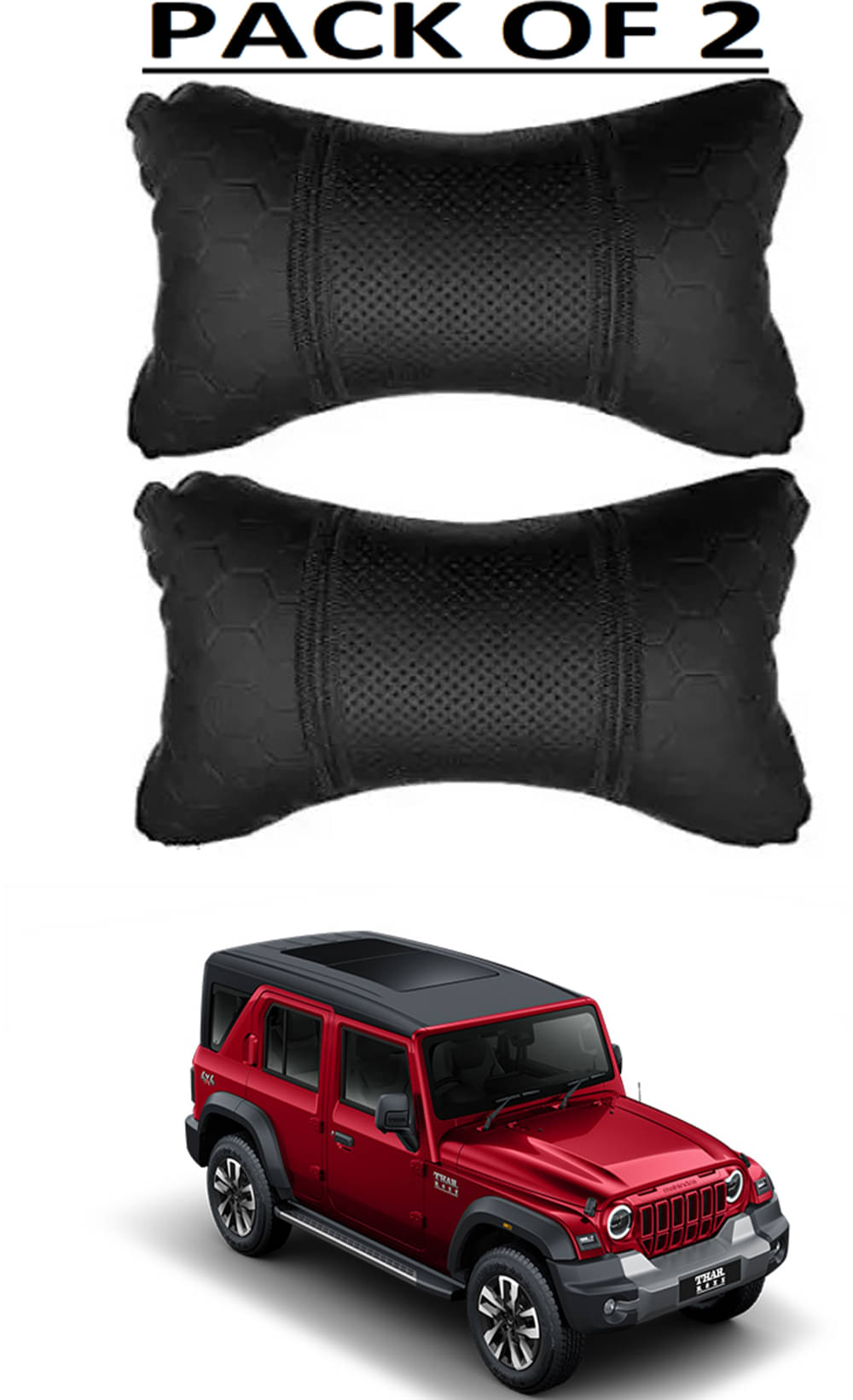 JVG Neck Cushions Set of 2 Black JVG Neck Cushions Set of 2 Black