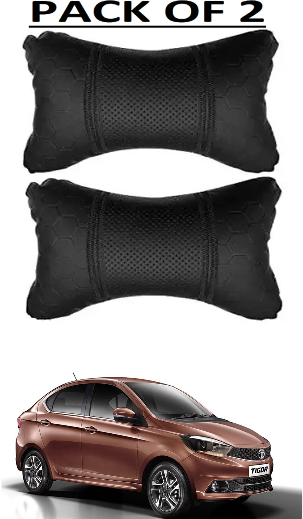     			JVG Neck Cushions Set of 2 Black