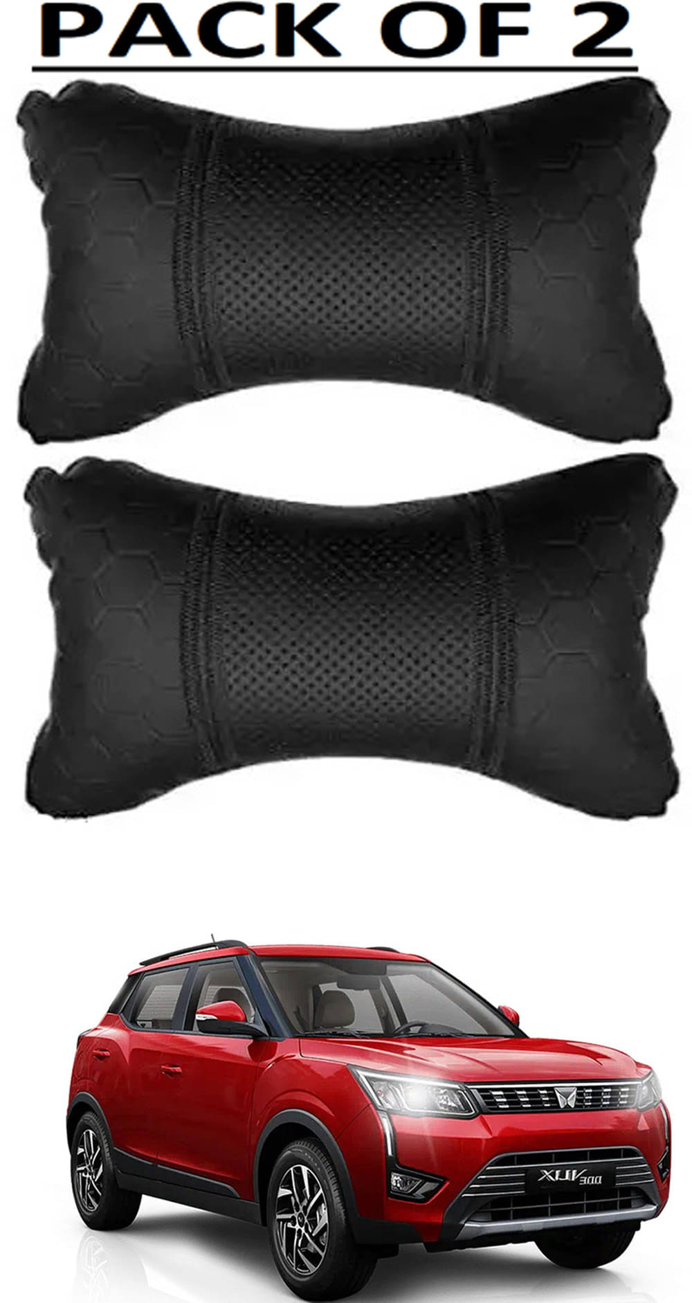    			JVG Neck Cushions Set of 2 Black