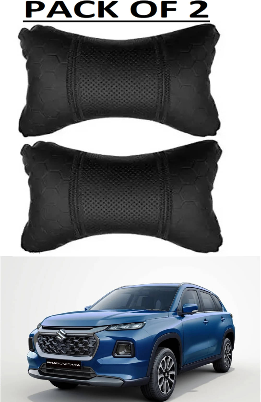     			JVG Neck Cushions Set of 2 Black