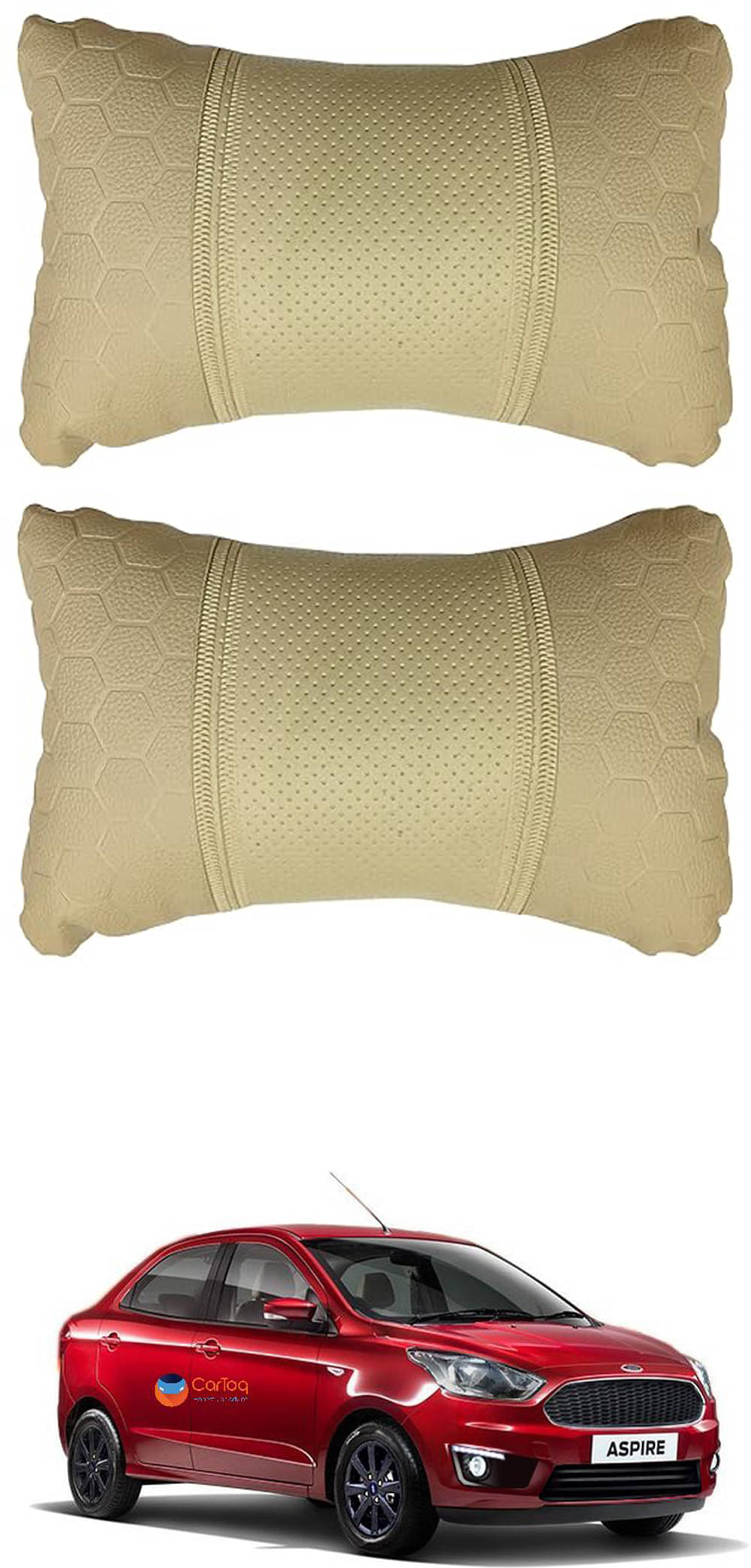     			JVG Neck Cushions Set of 2 Beige