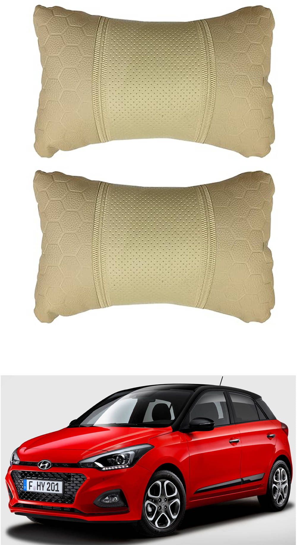     			JVG Neck Cushions Set of 2 Beige