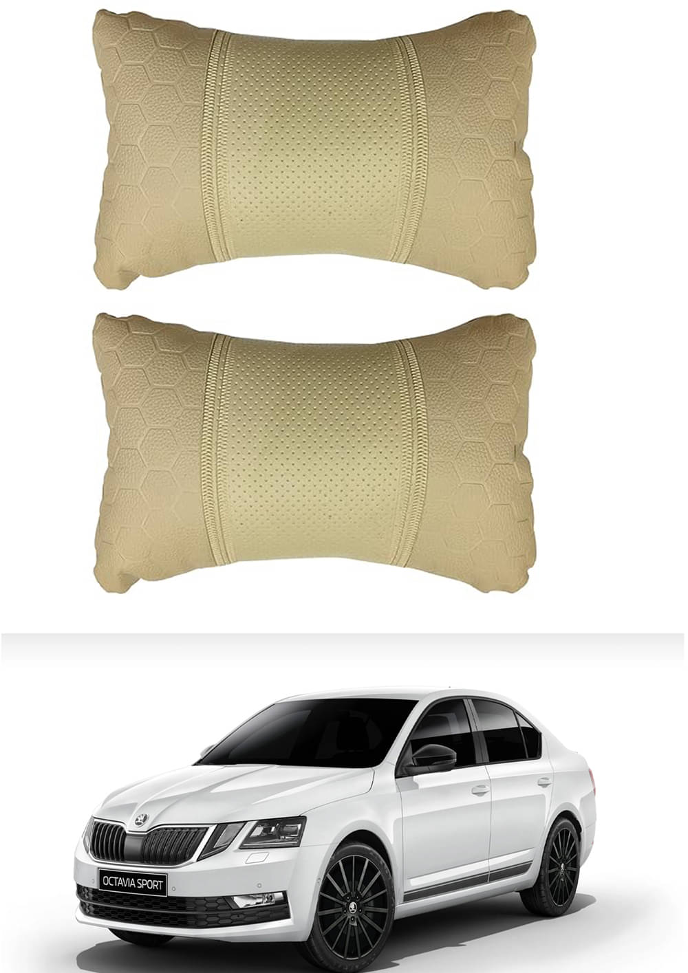 JVG Neck Cushions Set of 2 Beige JVG Neck Cushions Set of 2 Beige
