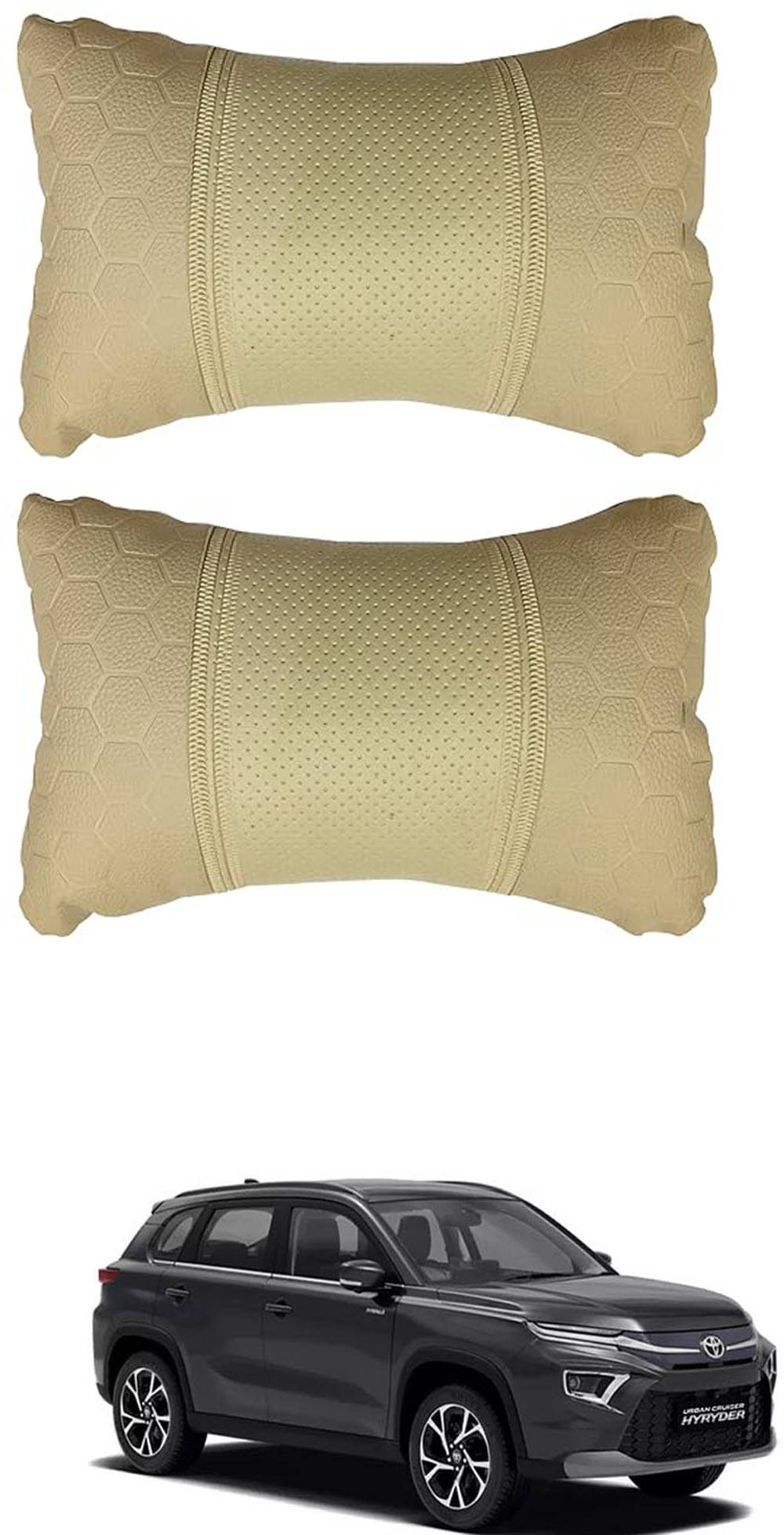     			JVG Neck Cushions Set of 2 Beige