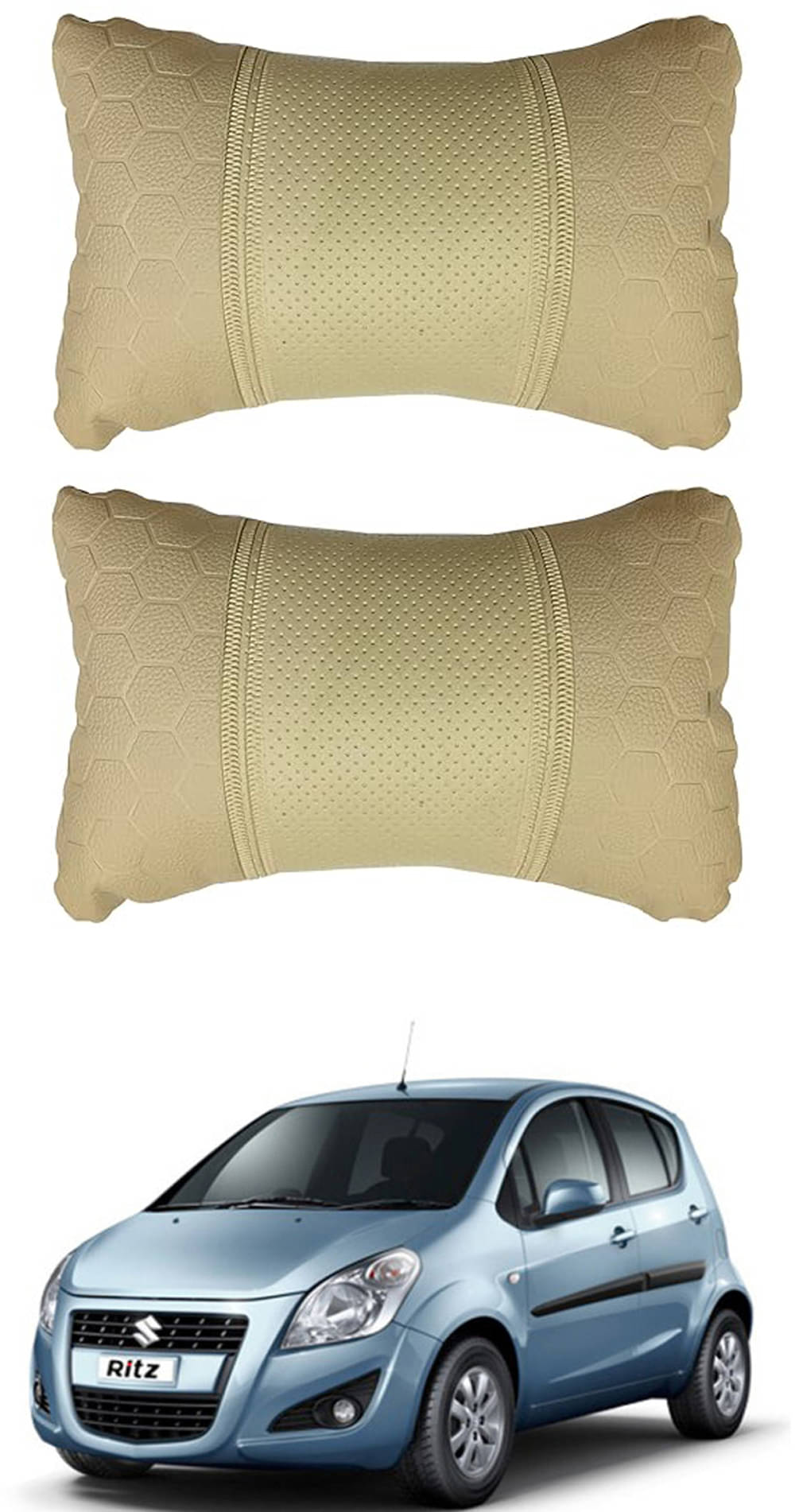     			JVG Neck Cushions Set of 2 Beige