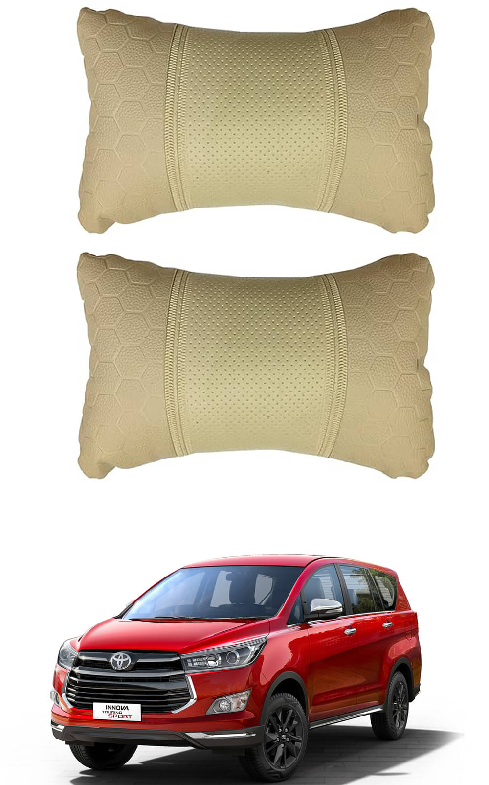    			JVG Neck Cushions Set of 2 Beige