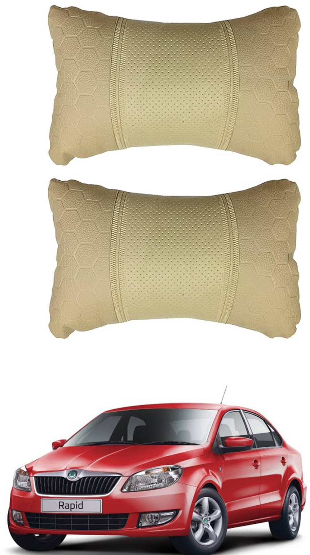    			JVG Neck Cushions Set of 2 Beige