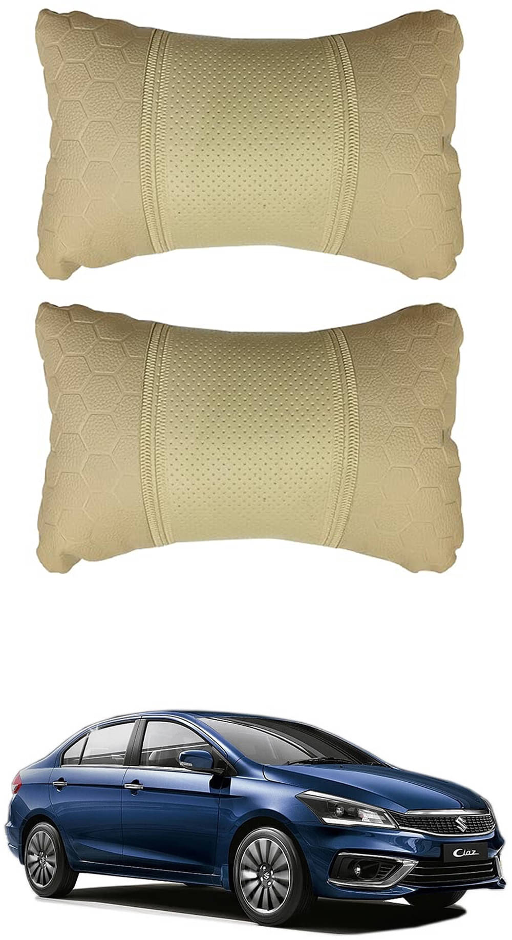 JVG Neck Cushions Set of 2 Beige JVG Neck Cushions Set of 2 Beige