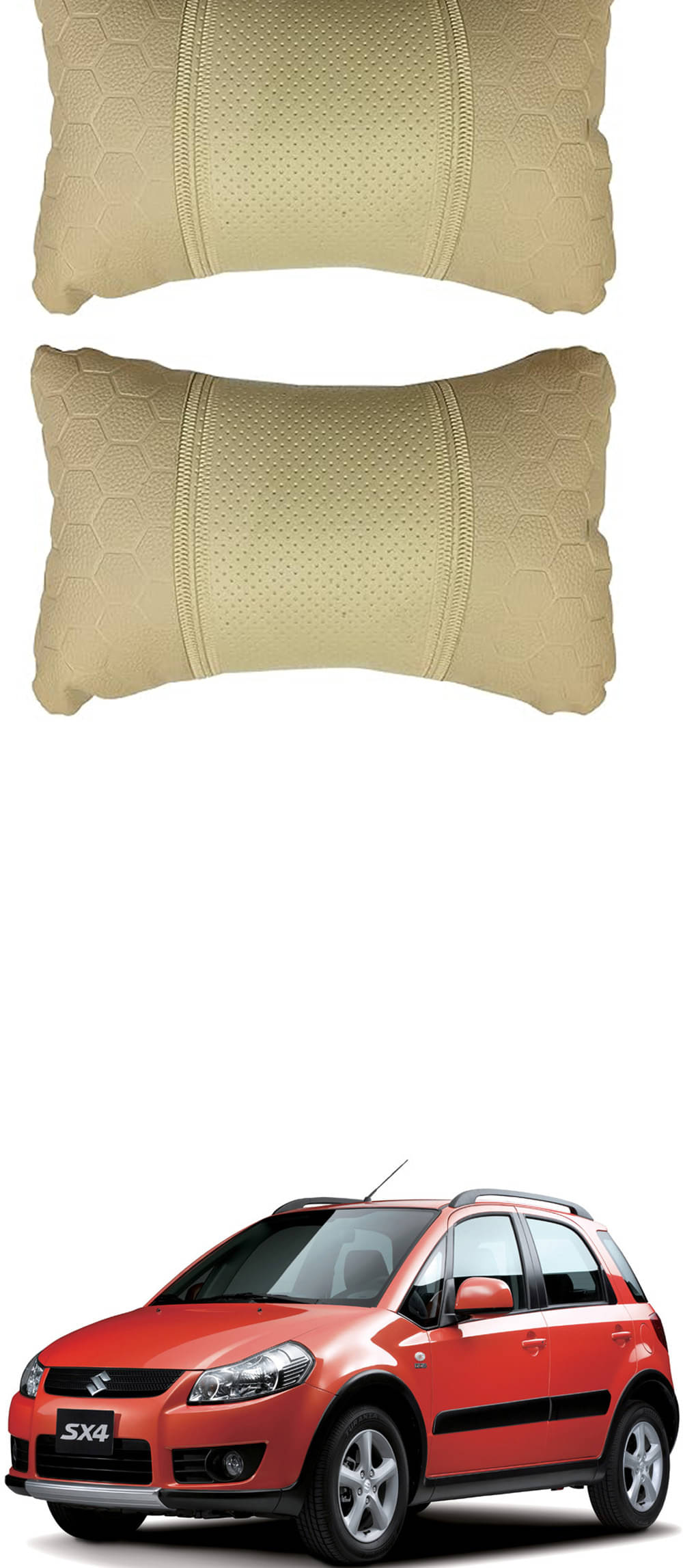     			JVG Neck Cushions Set of 2 Beige