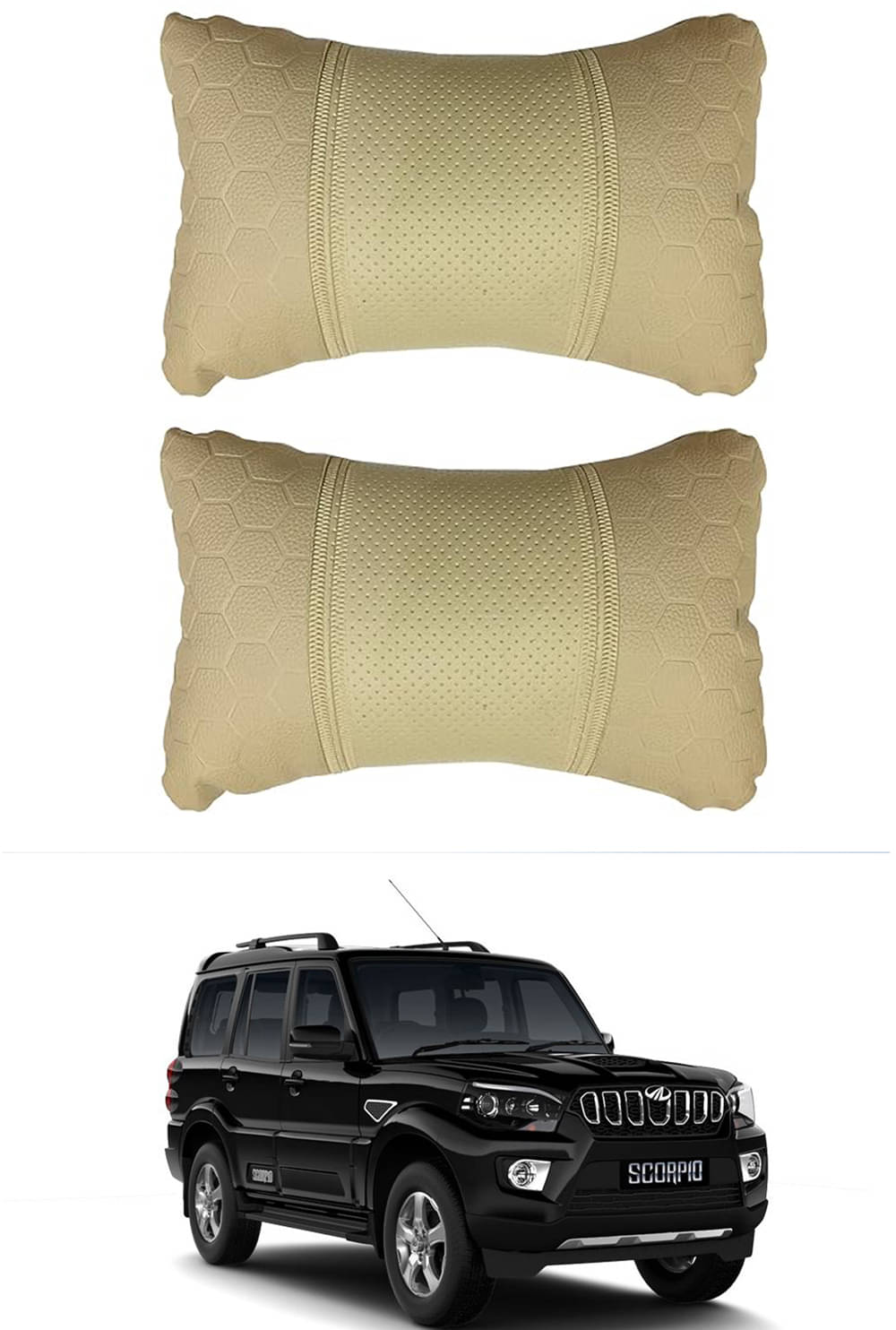 JVG Neck Cushions Set of 2 Beige JVG Neck Cushions Set of 2 Beige
